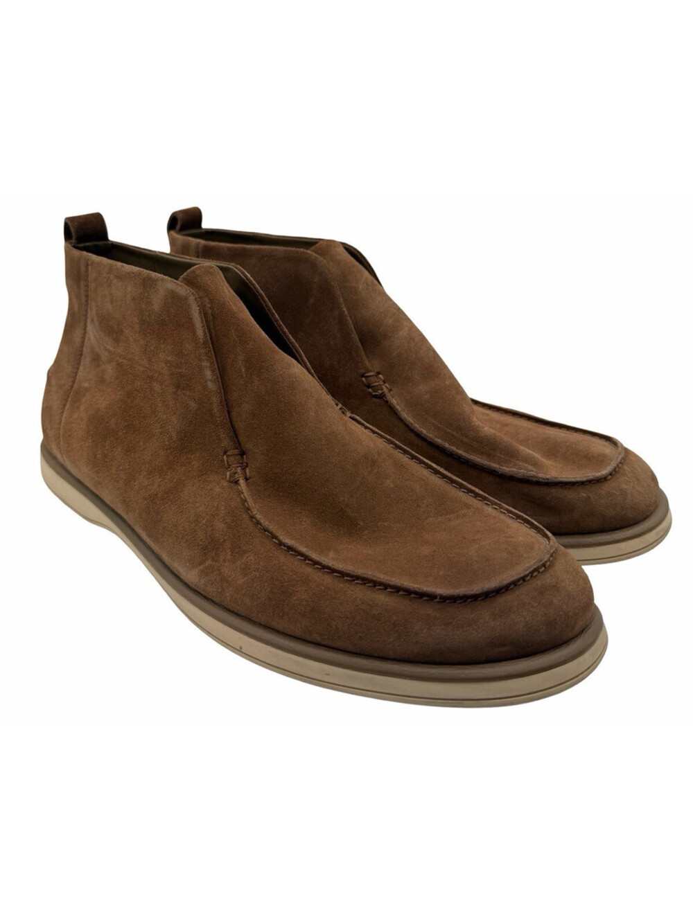 Vince Suede Moc Toe Slip-On Loafer Boots Brown Size US 13